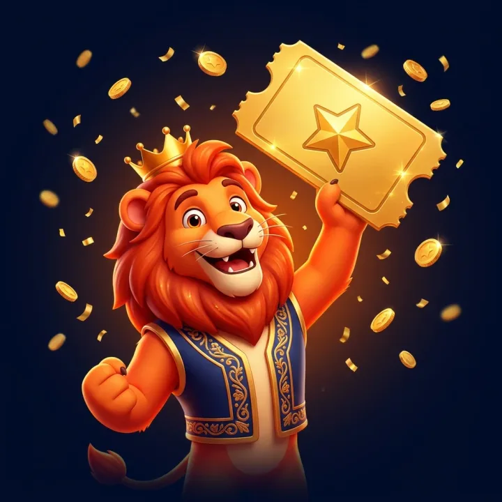 Leone di Nine Casino con il biglietto d'oro del bonus di benvenuto